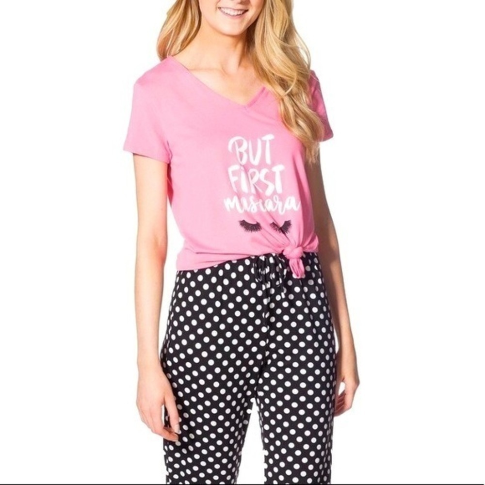 Pink Polka Dot Sleepwear Loungewear Set - Picture 3 of 3